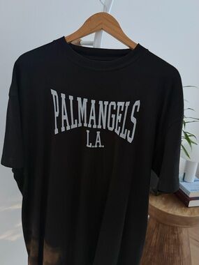 Palm Angels Black Short-Sleeve 'PALMANGELS L.A.' Graphic Tee